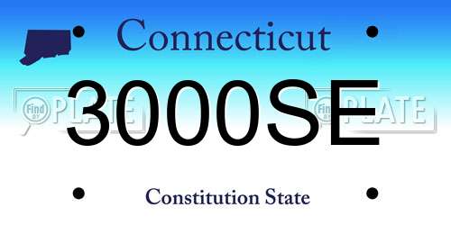 3000SE Connecticut License Plate
