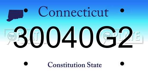 30040G2 Connecticut License Plate