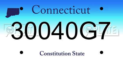 30040G7 Connecticut License Plate