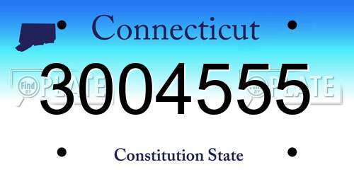 3004555 Connecticut License Plate