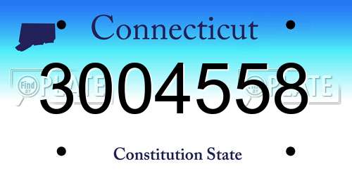 3004558 Connecticut License Plate
