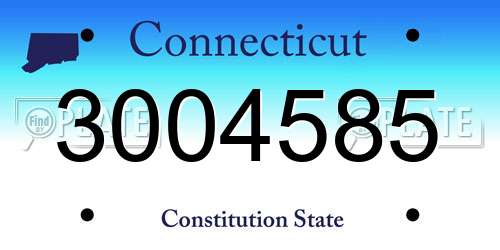 3004585 Connecticut License Plate