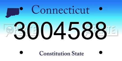 3004588 Connecticut License Plate
