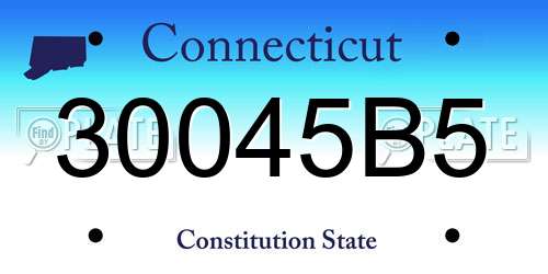 30045B5 Connecticut License Plate