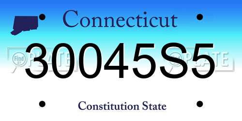 30045S5 Connecticut License Plate