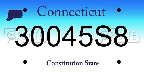 30045S8 Connecticut License Plate