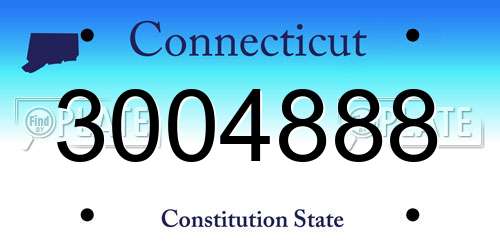 3004888 Connecticut License Plate