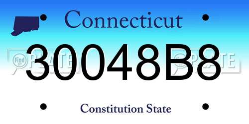 30048B8 Connecticut License Plate