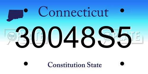 30048S5 Connecticut License Plate