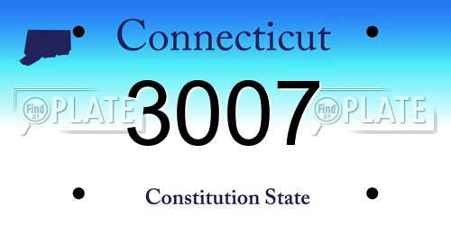 3007 Connecticut License Plate