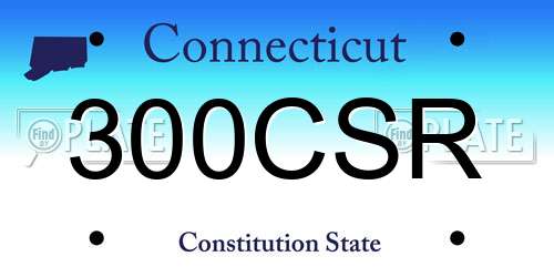 300CSR Connecticut License Plate