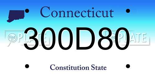 300D80 Connecticut License Plate
