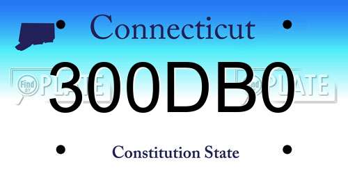 300DB0 Connecticut License Plate