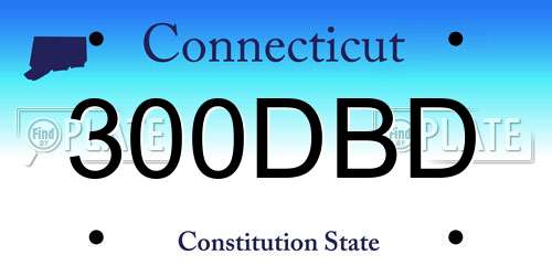 300DBD Connecticut License Plate