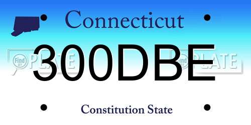 300DBE Connecticut License Plate