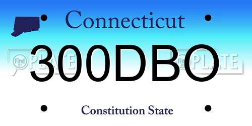 300DBO Connecticut License Plate