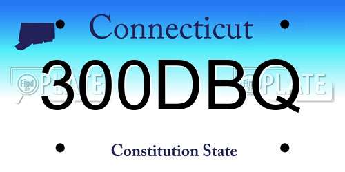 300DBQ Connecticut License Plate