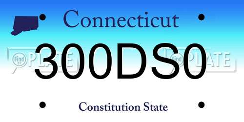 300DS0 Connecticut License Plate