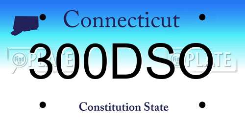 300DSO Connecticut License Plate