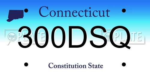 300DSQ Connecticut License Plate