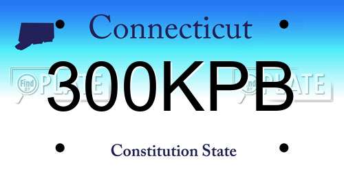 300KPB Connecticut License Plate