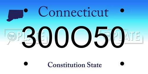 300O50 Connecticut License Plate