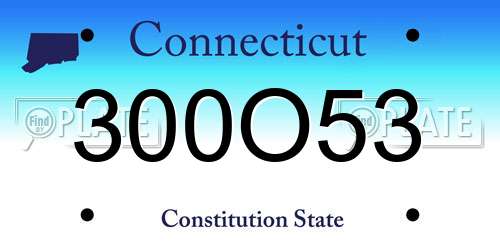 300O53 Connecticut License Plate