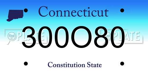300O80 Connecticut License Plate
