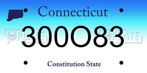 300O83 Connecticut License Plate