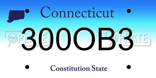 300OB3 Connecticut License Plate