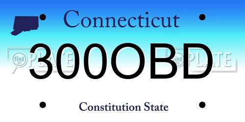 300OBD Connecticut License Plate