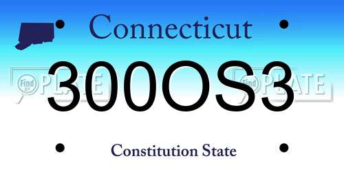 300OS3 Connecticut License Plate