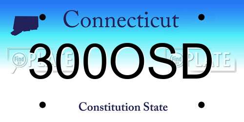 300OSD Connecticut License Plate