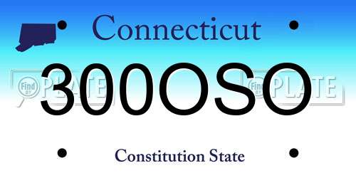 300OSO Connecticut License Plate