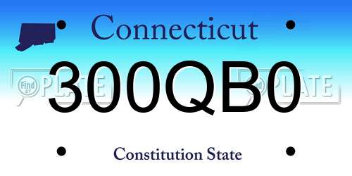 300QB0 Connecticut License Plate