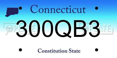 300QB3 Connecticut License Plate