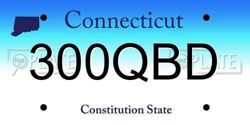 300QBD Connecticut License Plate
