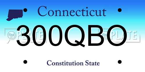 300QBO Connecticut License Plate