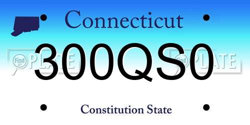 300QS0 Connecticut License Plate