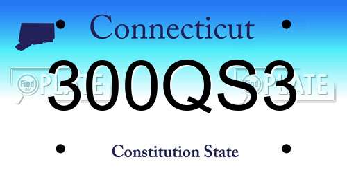 300QS3 Connecticut License Plate