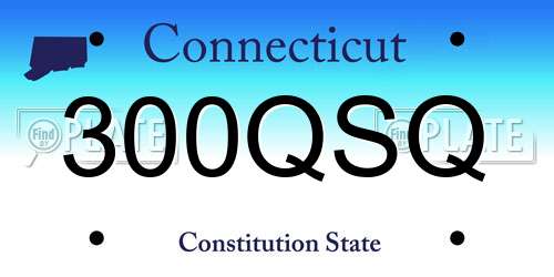 300QSQ Connecticut License Plate