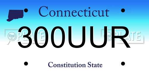 300UUR Connecticut License Plate