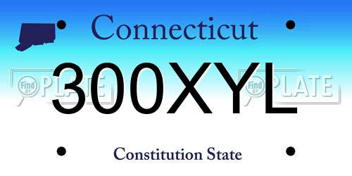 300XYL Connecticut License Plate