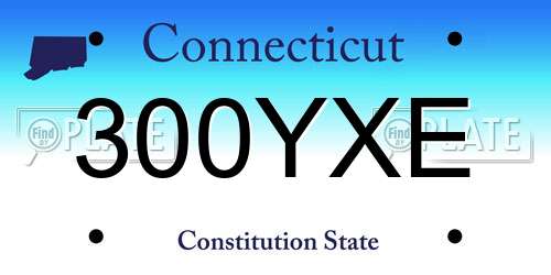 300YXE Connecticut License Plate