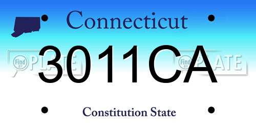 3011CA Connecticut License Plate