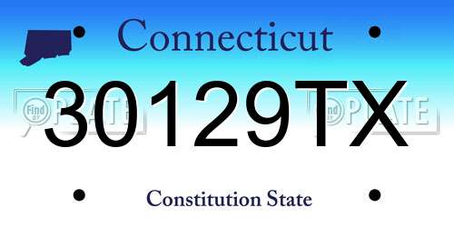 30129TX Connecticut License Plate