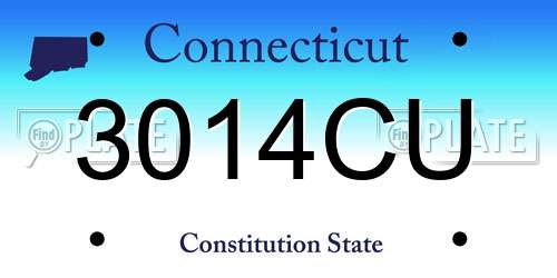3014CU Connecticut License Plate