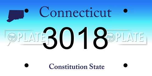 3018 Connecticut License Plate