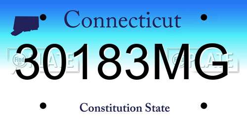 30183MG Connecticut License Plate