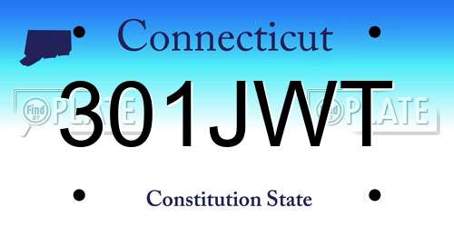 301JWT Connecticut License Plate